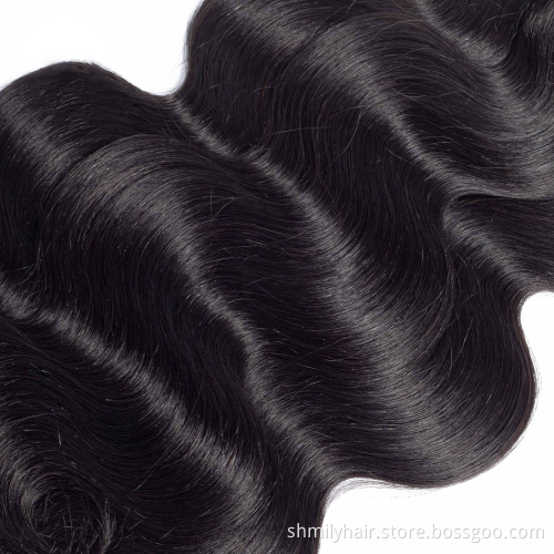 Real Virgin Human Hair Unprocessed Body Wave Extensions With Thick Ends Brazilian Human Hair Cuticle Aligned Bundle
